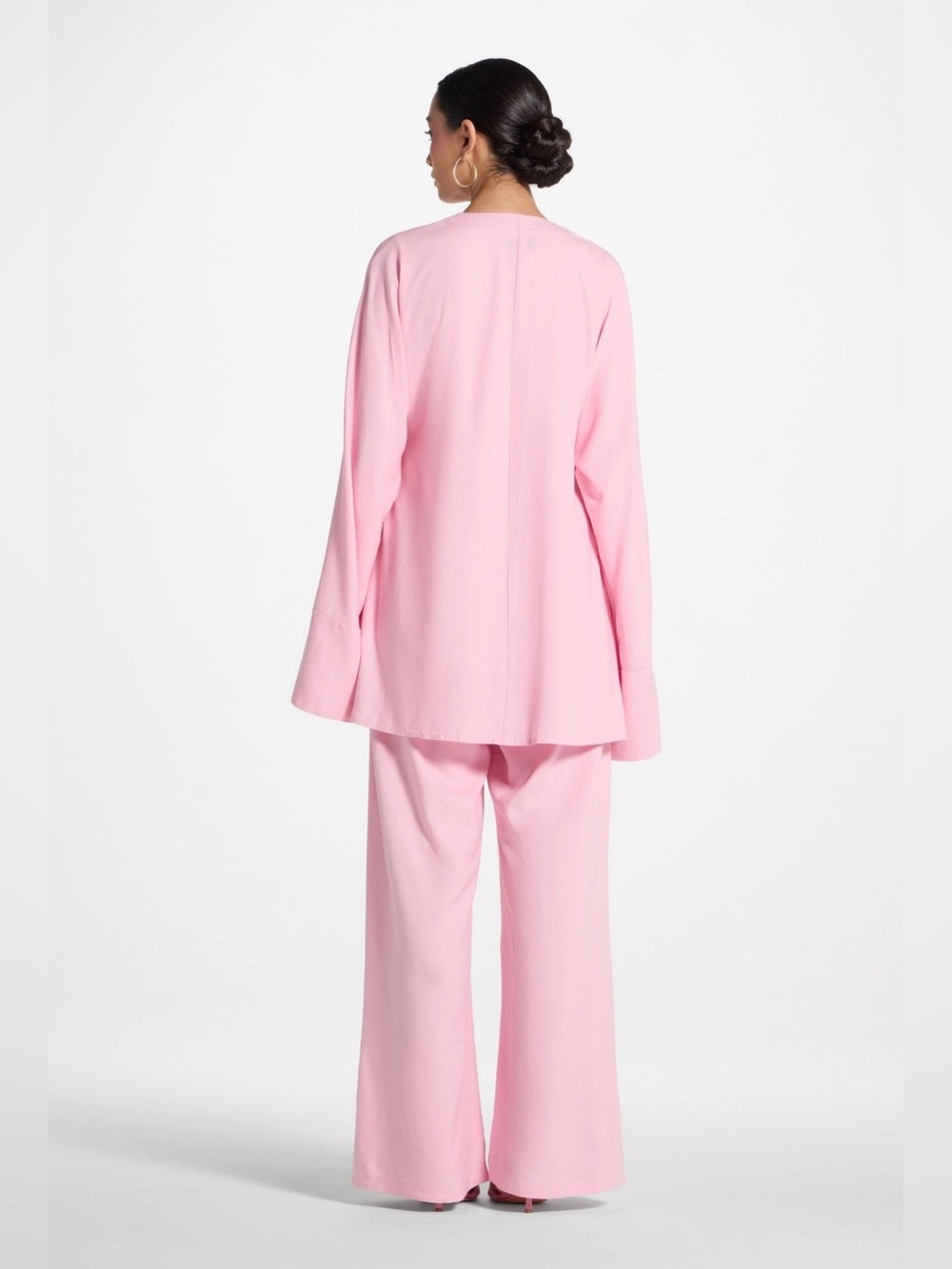 Veiled Collection Linen Top And Pants Matching Set - Picture 5 of 8